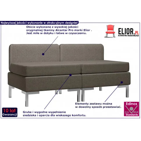 2 segmenty środkowe do zestawu Marsala taupe 