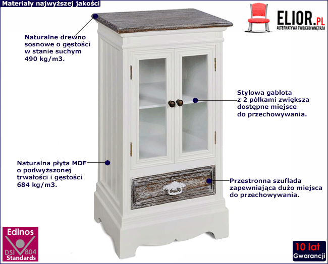Produkt Biały kredens w stylu vintage - Coxi