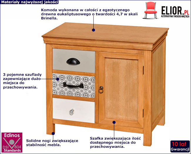 Produkt Drewniana komoda do sypialni - Rollo