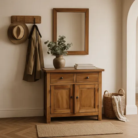 Brązowa komoda w stylu vintage   Janta