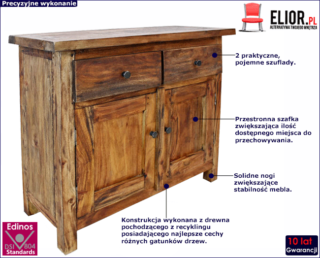 Produkt Brązowa komoda w stylu vintage - Stogo