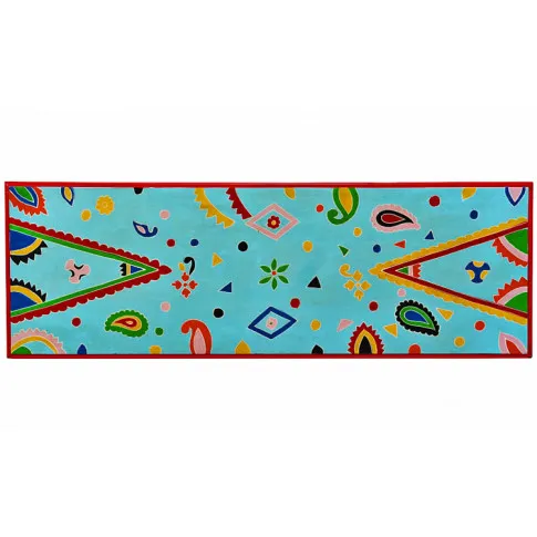 Niebieska konsola z wielobarwnymi wzorami Fomis