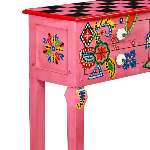 Różowa konsola w rustykalnym stylu Fomis