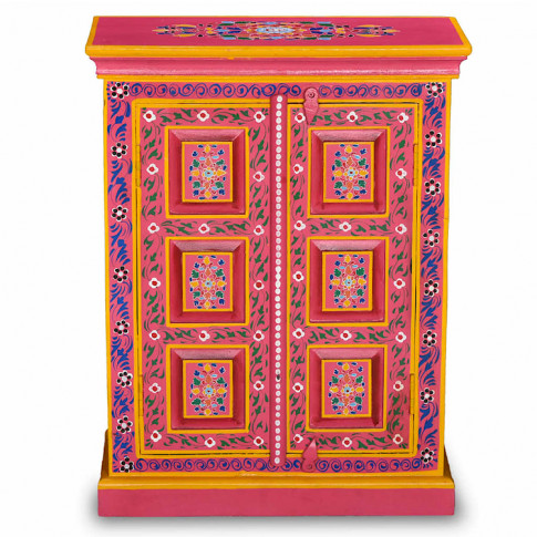 Różowa szafka z drzwiczkami Vares