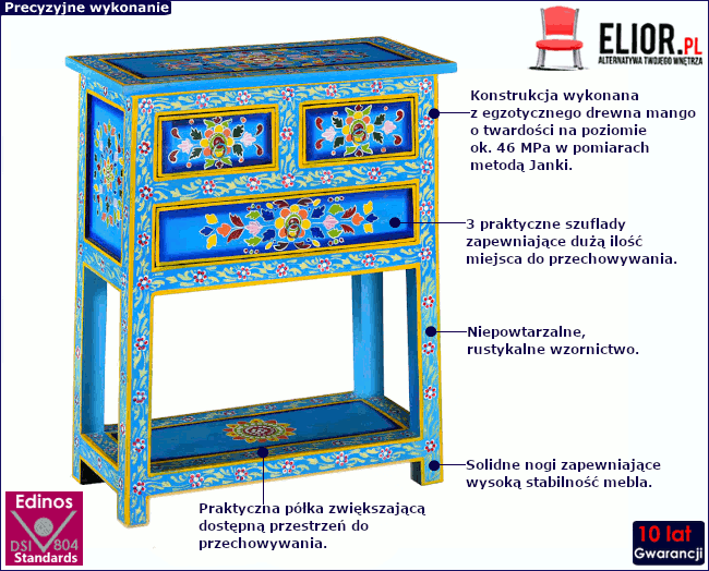 Produkt Drewniana szafka z szufladami - Norman