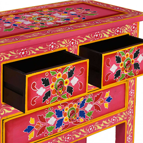 Różowa szafka z 3 szufladami Cahir
