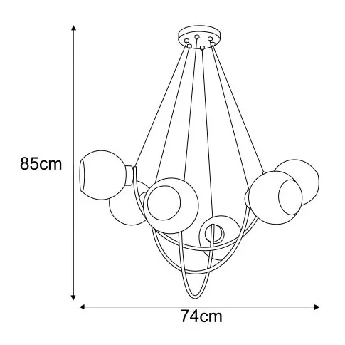 Wymiary żyrandola S102-Fixo