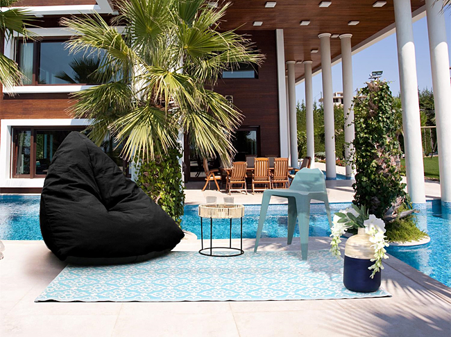 Miękki puf do ogrodu Eris - czarny