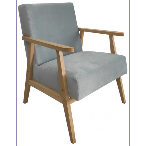 Bukowy tapicerowany fotel w stylu prl Eliza 3X