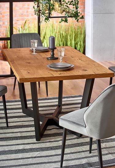 Dębowy stół industrialny do kuchni i jadalni XL Divon 3X