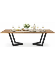 Dębowy stół industrialny do kuchni i jadalni XL - Divon 3X w sklepie Edinos.pl