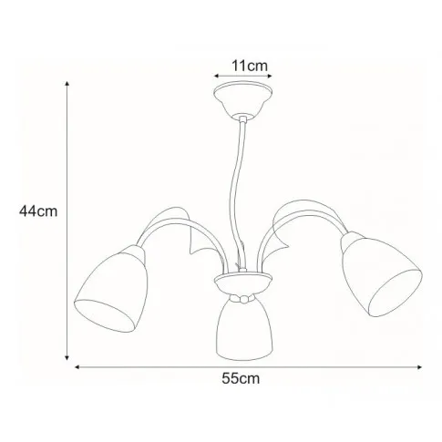 Wymiary żyrandola S122-Mefes