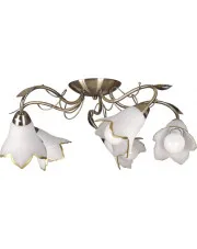 Patynowy pięcioramienny żyrandol szklany klosz kwiat - S133-Affi w sklepie Edinos.pl