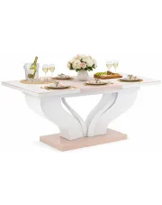 Beżowy rozkładany nowoczesny stół - Victoria w sklepie Edinos.pl