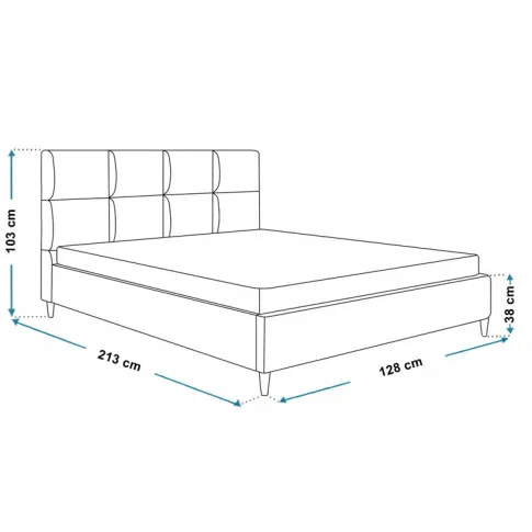 Wymiary tapicerowanego łóżka 120x200 Bennet