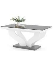 Szaro-biały prostokątny stół rozkładany - Victoria w sklepie Edinos.pl