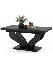 Czarny duży prostokątny nowoczesny stół kuchenny rozkładany - Victoria w sklepie Edinos.pl