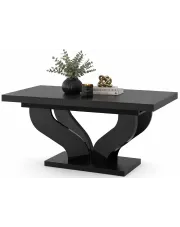 Czarny duży prostokątny nowoczesny stół kuchenny rozkładany - Victoria w sklepie Edinos.pl