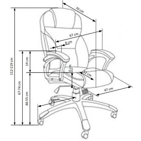 Szczegółowe zdjęcie nr 7 produktu Skórzany popielaty biurowy fotel obrotowy - Tucker 