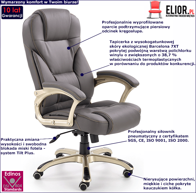Fotel obrotowy Tucker - popiel.