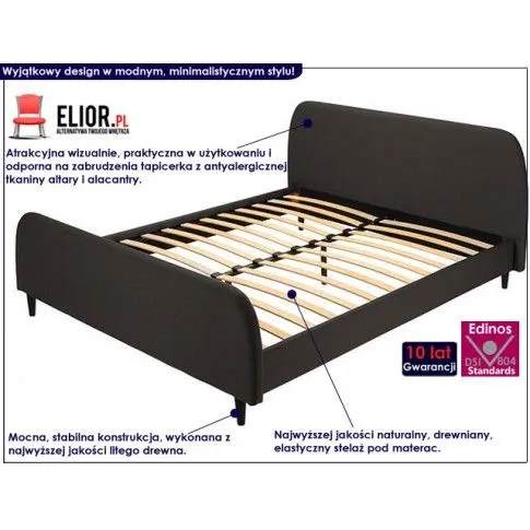 Fotografia Łóżko popielate 160x200 Dianema z kategorii Łóżka