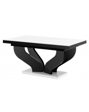 Biało-czarny rozkładany prostokątny stół - Tutto 2X w sklepie Edinos.pl
