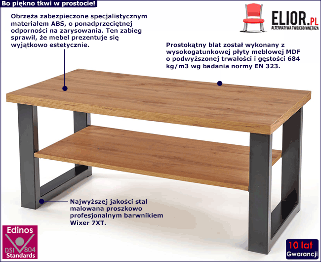 Prostokątna ława do salonu Parso 2X