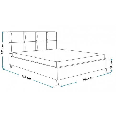 Wymiary tapicerowanego łóżka 160x200 Bennet