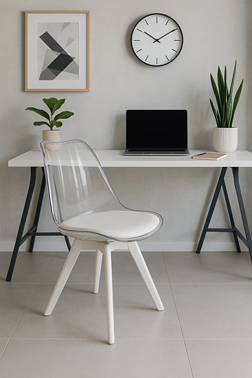 Przezroczyste krzesło nowoczesne Gelva