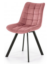 Różowe pikowane krzesło welurowe - Winston w sklepie Edinos.pl