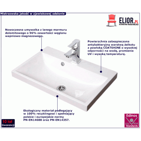 Umywalka łazienkowa z lanego marmuru Avero