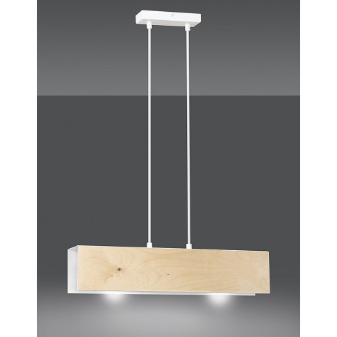 Nowoczesna biała lampa z elementami drewna d003-Nomad