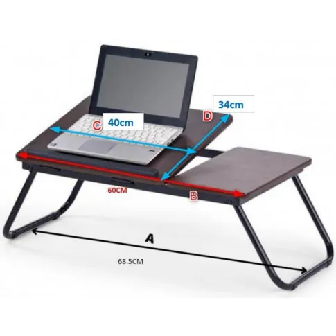 Zdjęcie regulowany stolik pod laptopa ciemny orzech Lavix | Edinos.pl