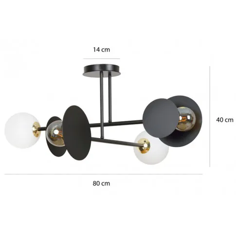 Wymiary nowoczesnej lampy metalowej  D008-Intis