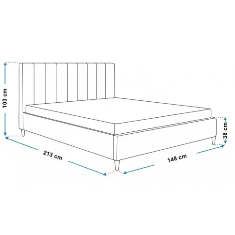 Wymiary tapicerowanego łóżka 140x200 Diuna