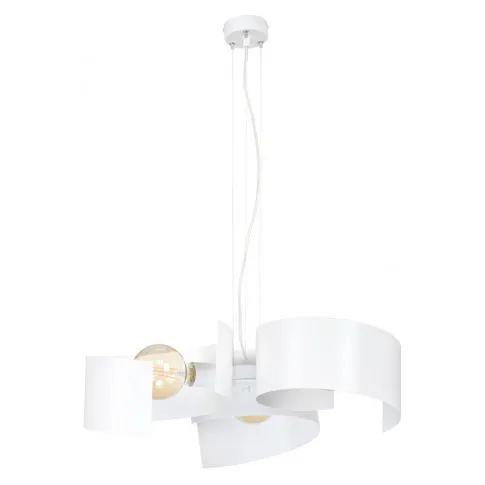 Biała lampa wisząca do salonu D012-Tevis