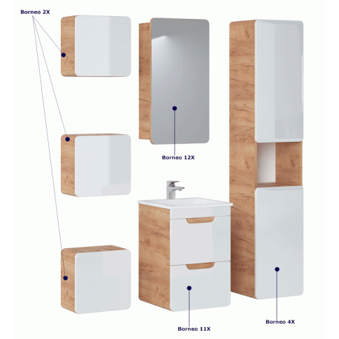 Zestaw mebli łazienkowych Borneo