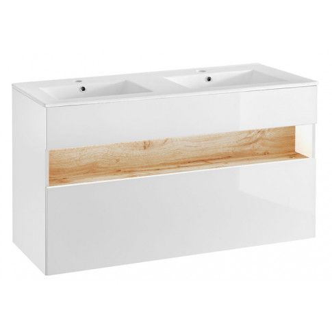 Biała nowoczesna szafka pod umywalkę Monako 2X 120 cm biała