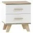 Zdjęcie produktu Minimalistyczna szafka nocna Bodi 7X - biała + dąb sonoma.