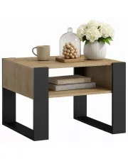 Nowoczesny stolik kawowy dąb artisan+czarny - Martela w sklepie Edinos.pl