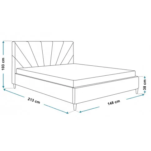 Wymiary tapicerowanego łóżka 140x200 Marina