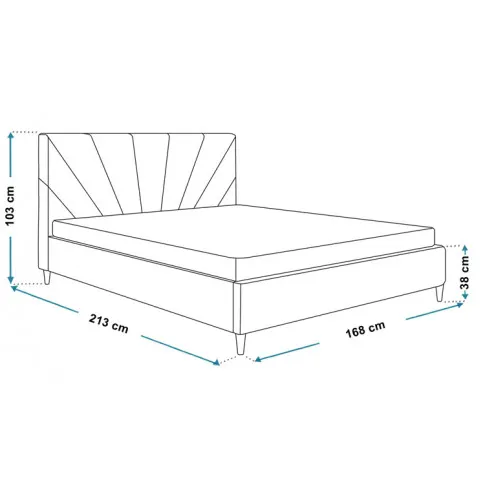 Wymiary tapicerowanego łóżka 160x200 Marina
