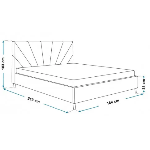 Wymiary tapicerowanego łóżka 180x200 Marina