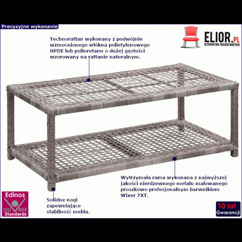 Metalowa ławka do przedpokoju szara Brenan