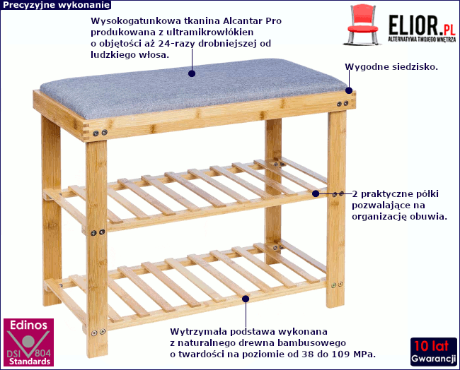 Produkt Stojak na buty z siedziskiem - Adan
