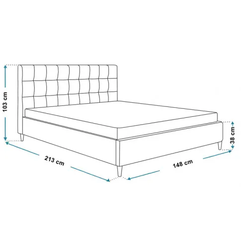 Wymiary tapicerowanego łózka 140x200 Haven