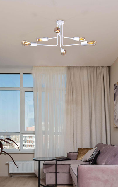 Industrialna lampa sufitowa z odkrytymi żarówkami S244-Jarina