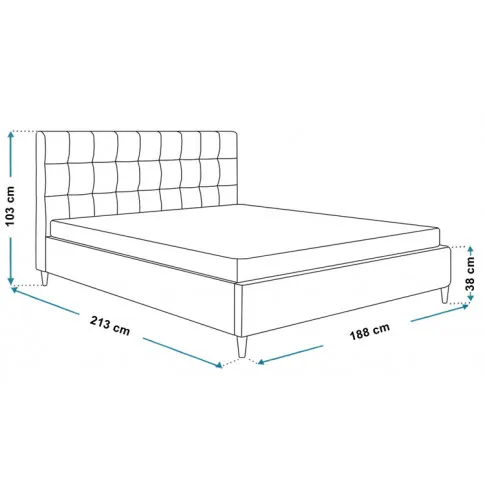 Wymiary tapicerowanego łózka 180x200 Haven