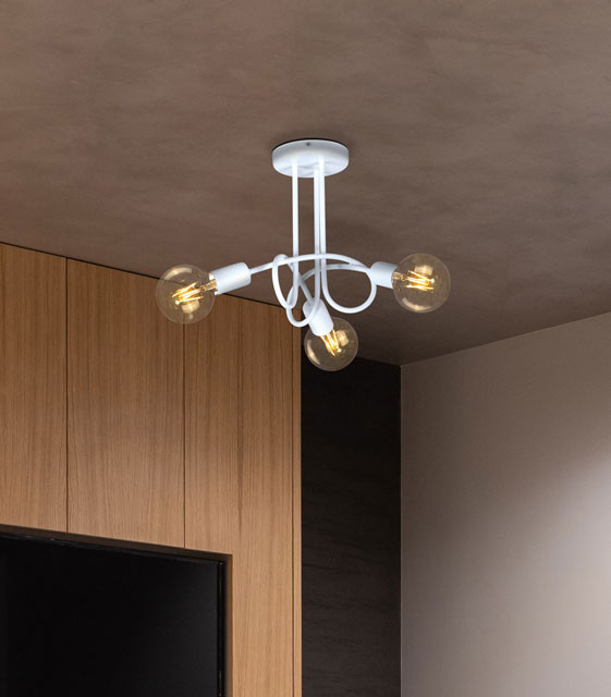 Biała lampa sufitowa supeł P284-Moreli