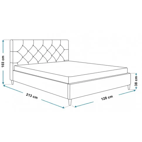 Wymiary tapicerowanego łóżka 120x200 Colette